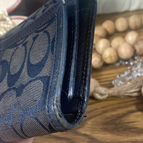 Coach Black and Brown Legacy Signature Checkbook Wallet - Picture 5 of 13